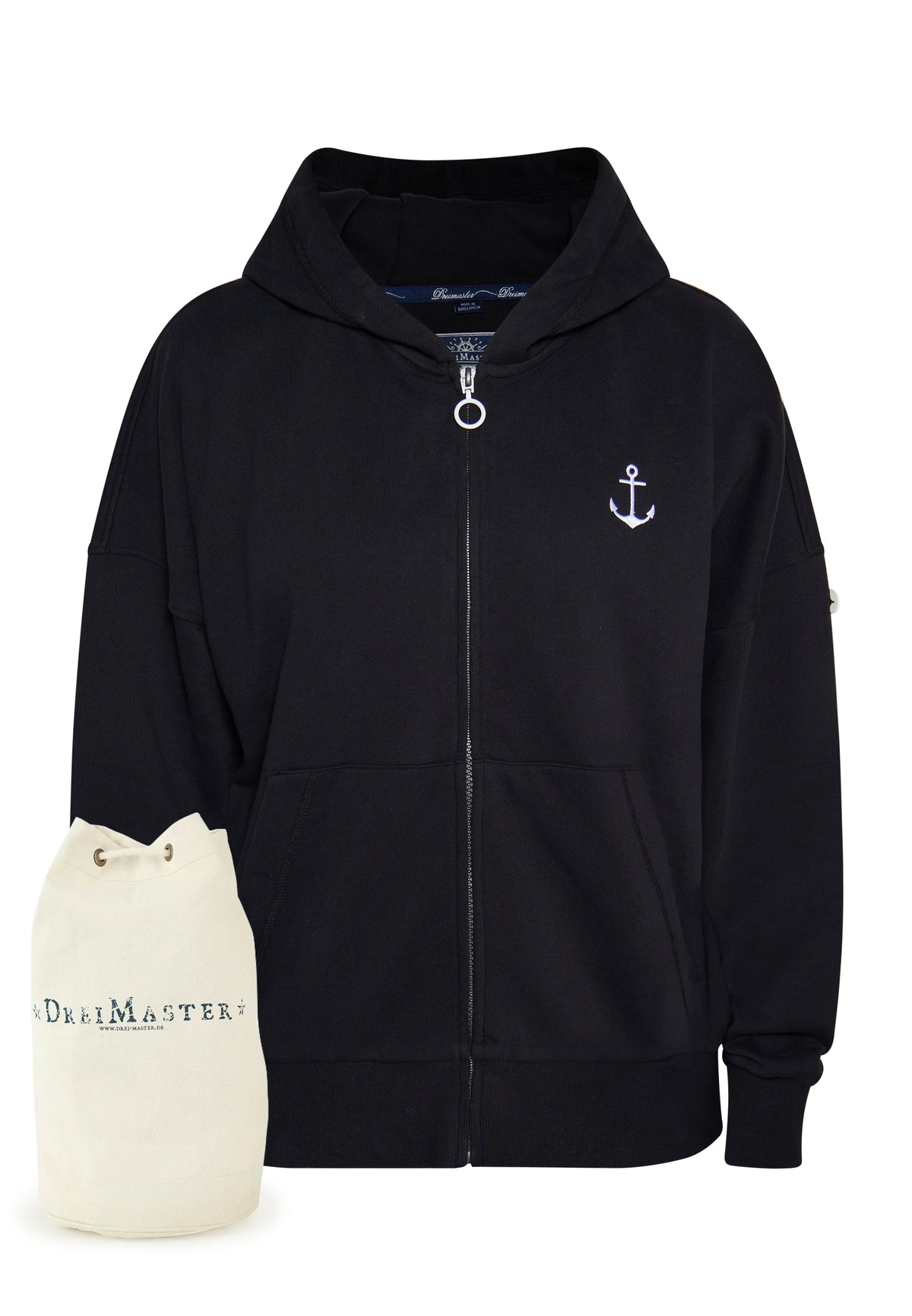 DreiMaster Maritim Damen-Kapuzenjacke + Einkaufstasche – SET