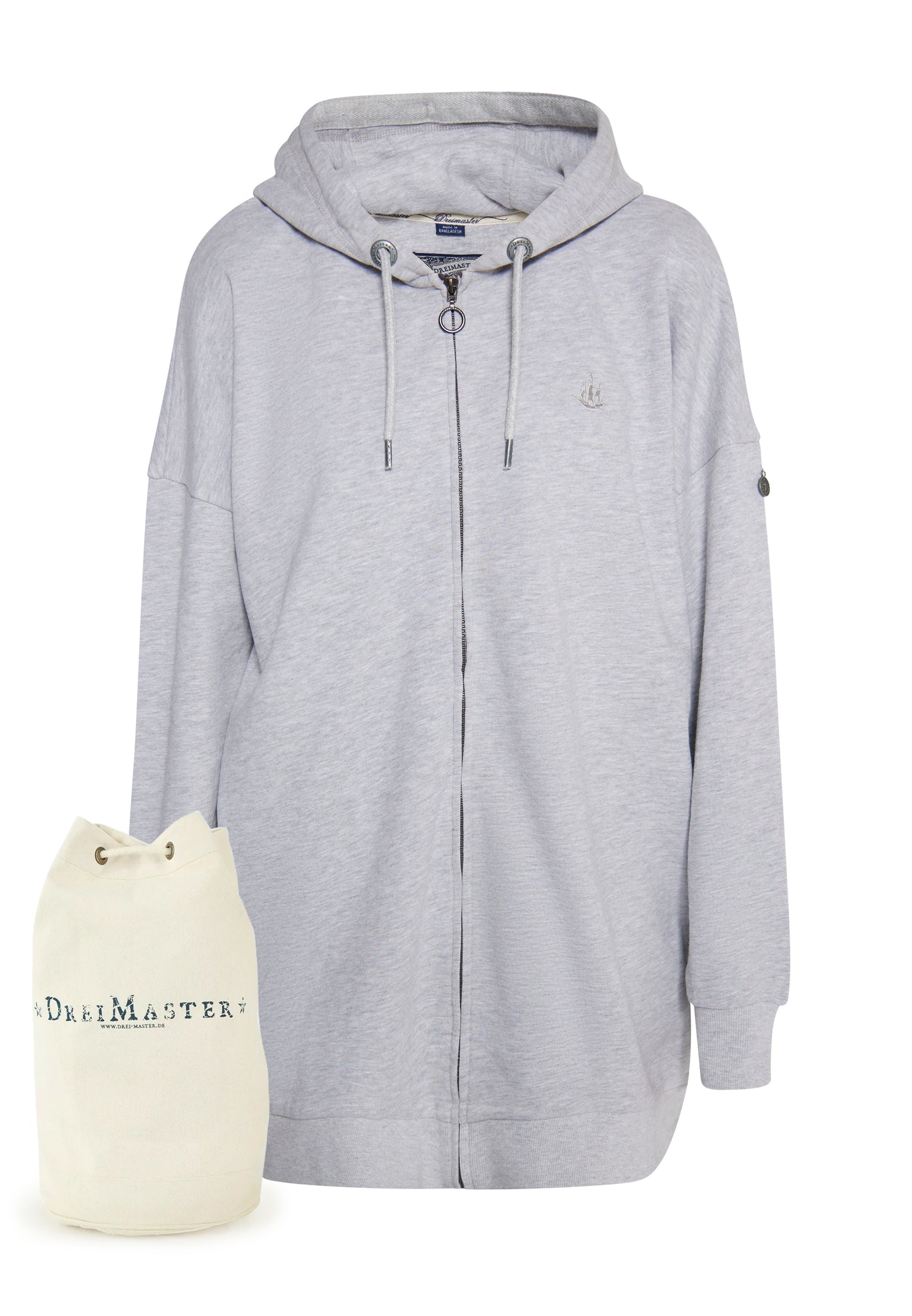 Dreimaster Vintage Women's Long Sweat Hoodie + Shopping Bag - Set