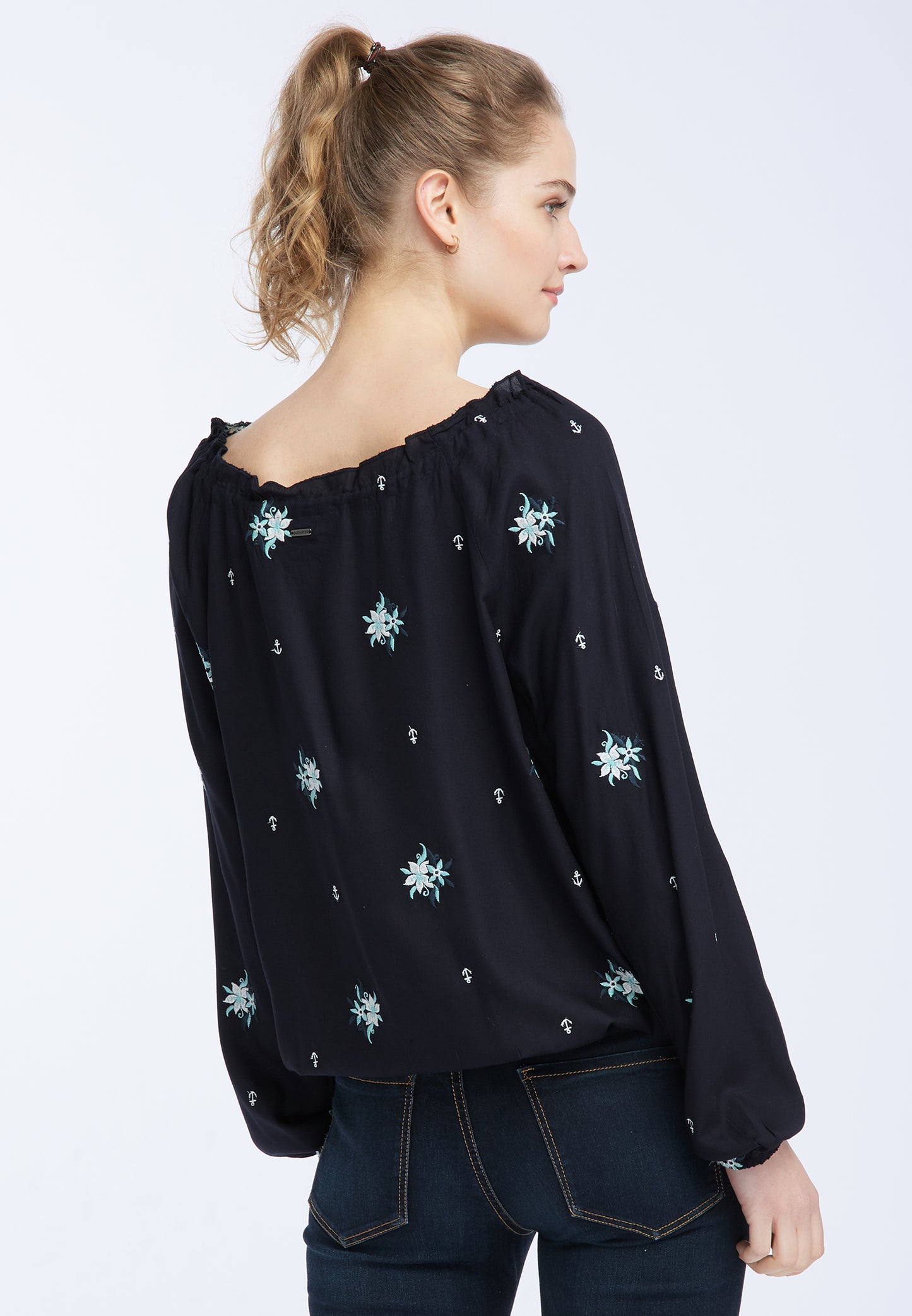 DreiMaster Vintage Bestickte Damenbluse