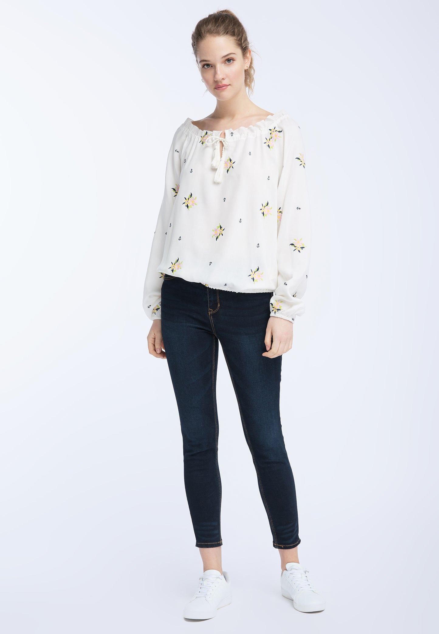 DreiMaster Vintage Bestickte Damenbluse