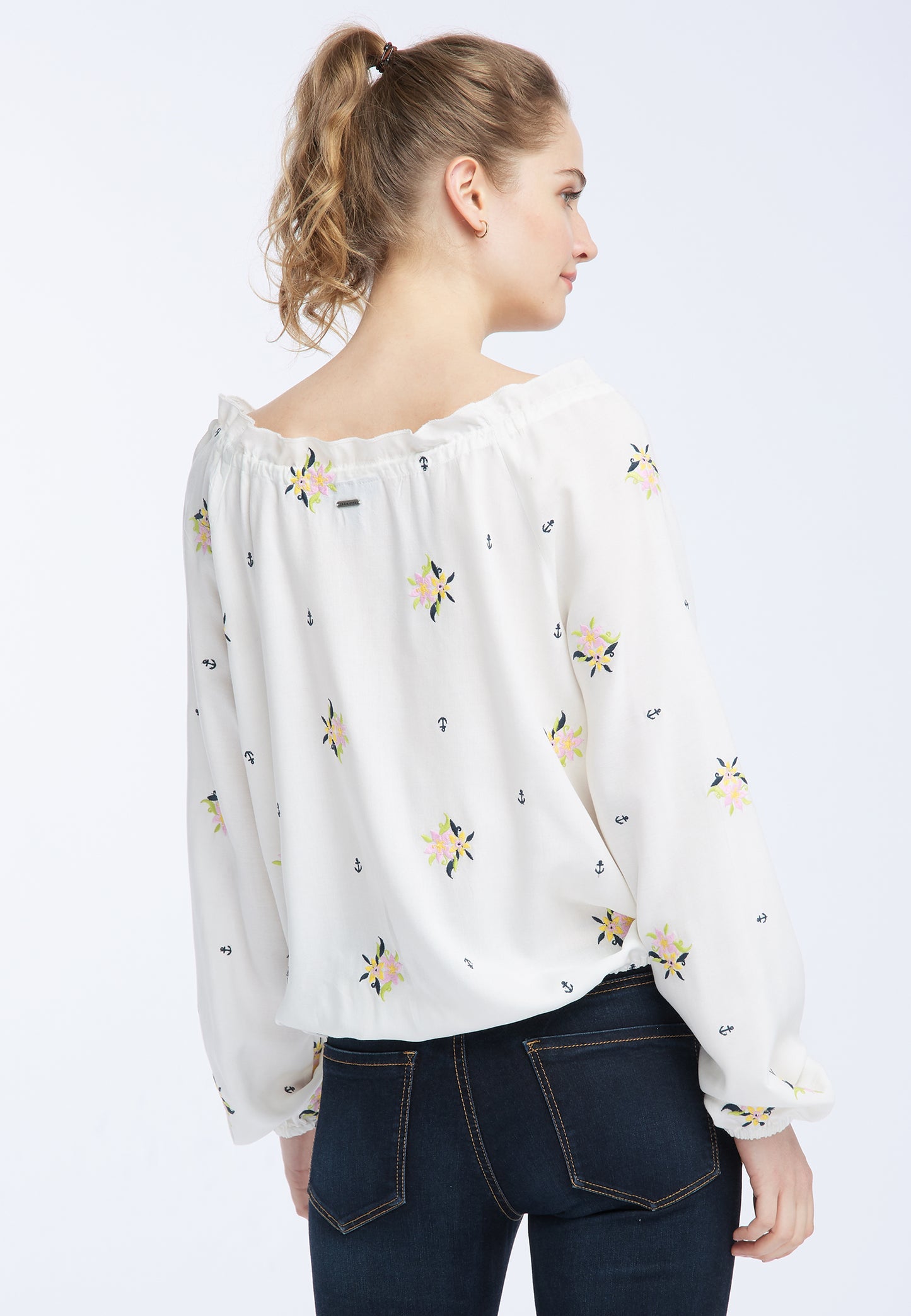DreiMaster Vintage Bestickte Damenbluse