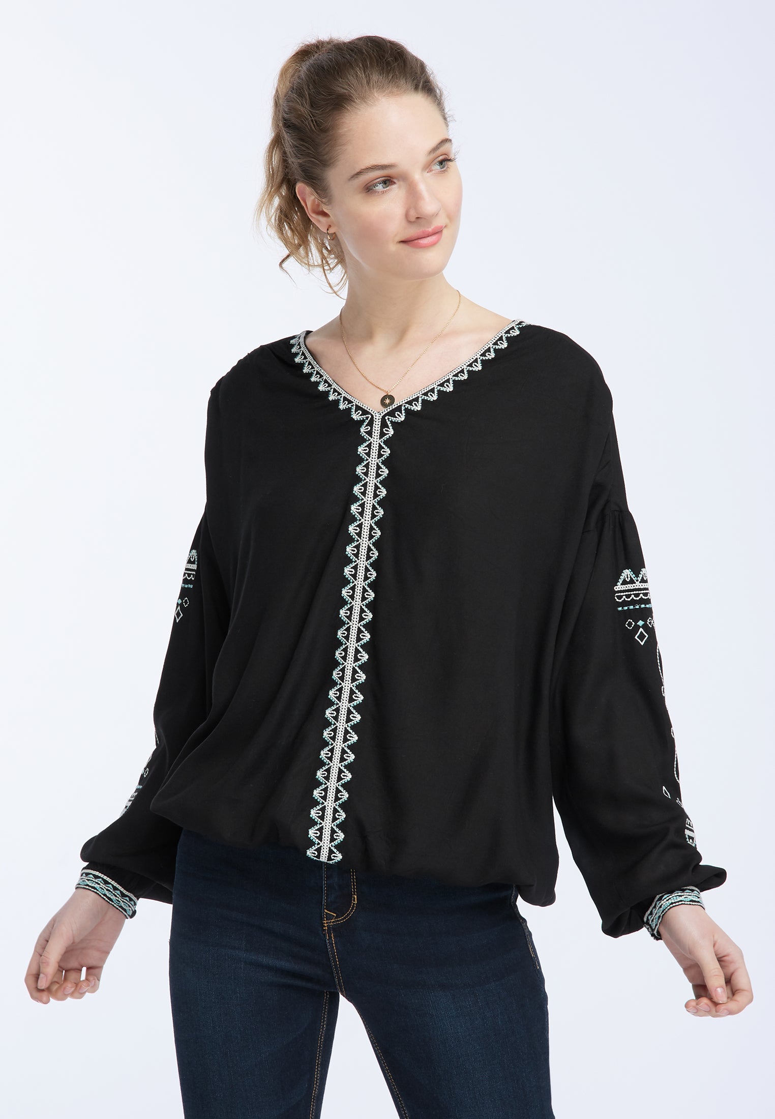 DreiMaster Vintage Women's Bestickte Bluse