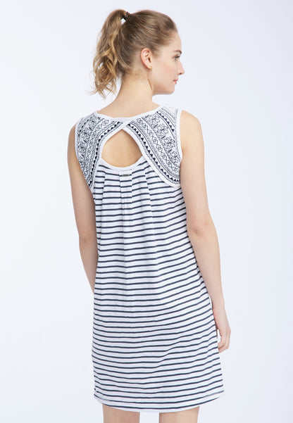 DreiMaster Maritim Women's Besticktes Damen Sommerkleid