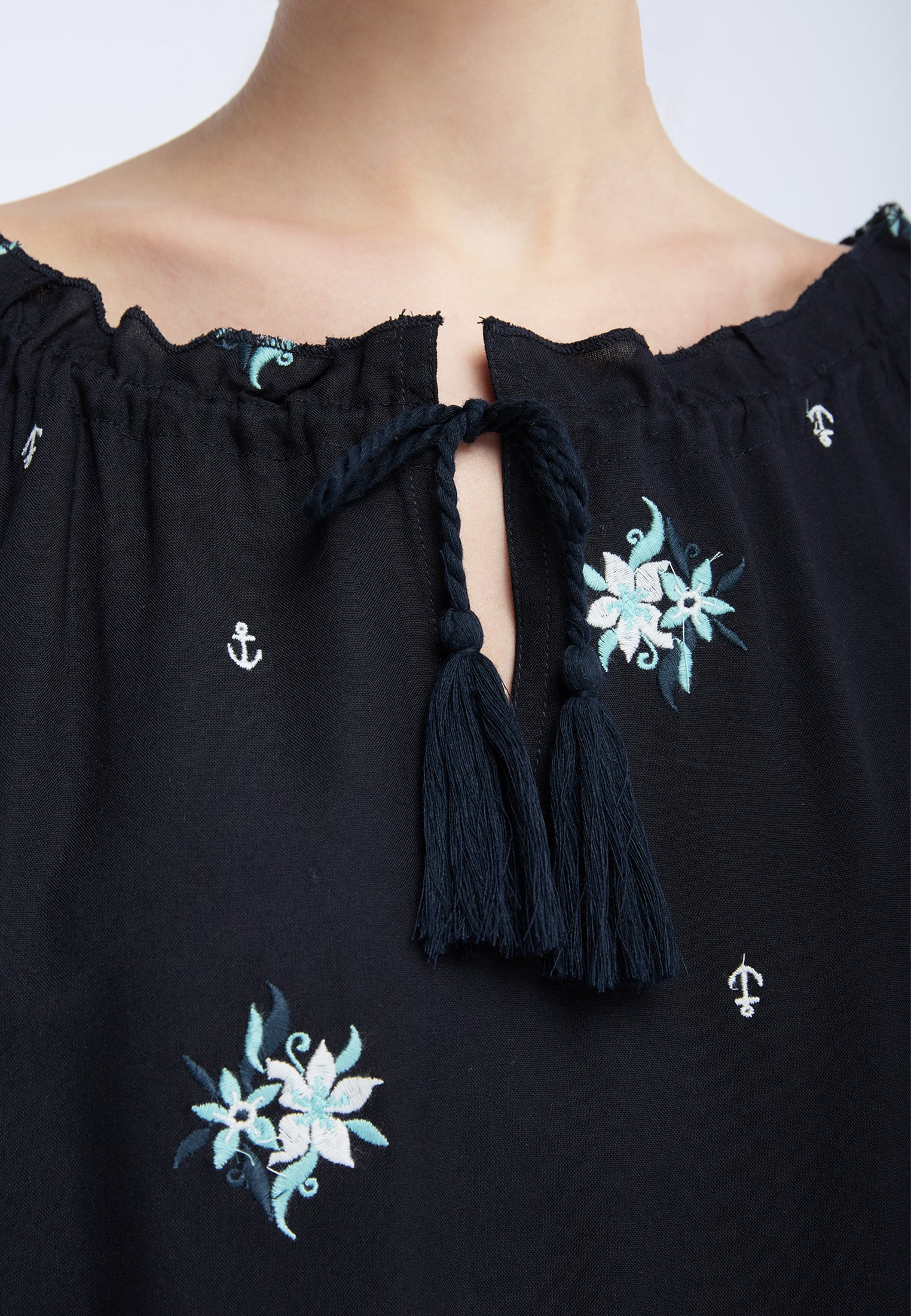 DreiMaster Vintage Bestickte Damenbluse