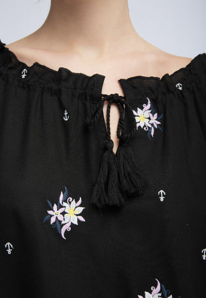 DreiMaster Vintage Bestickte Damenbluse