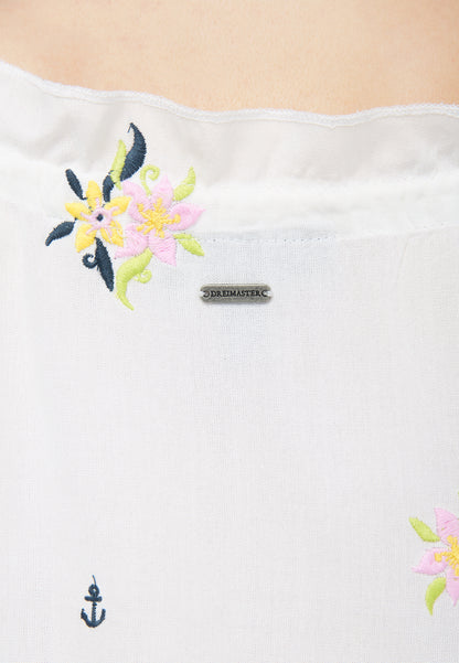 DreiMaster Vintage Bestickte Damenbluse