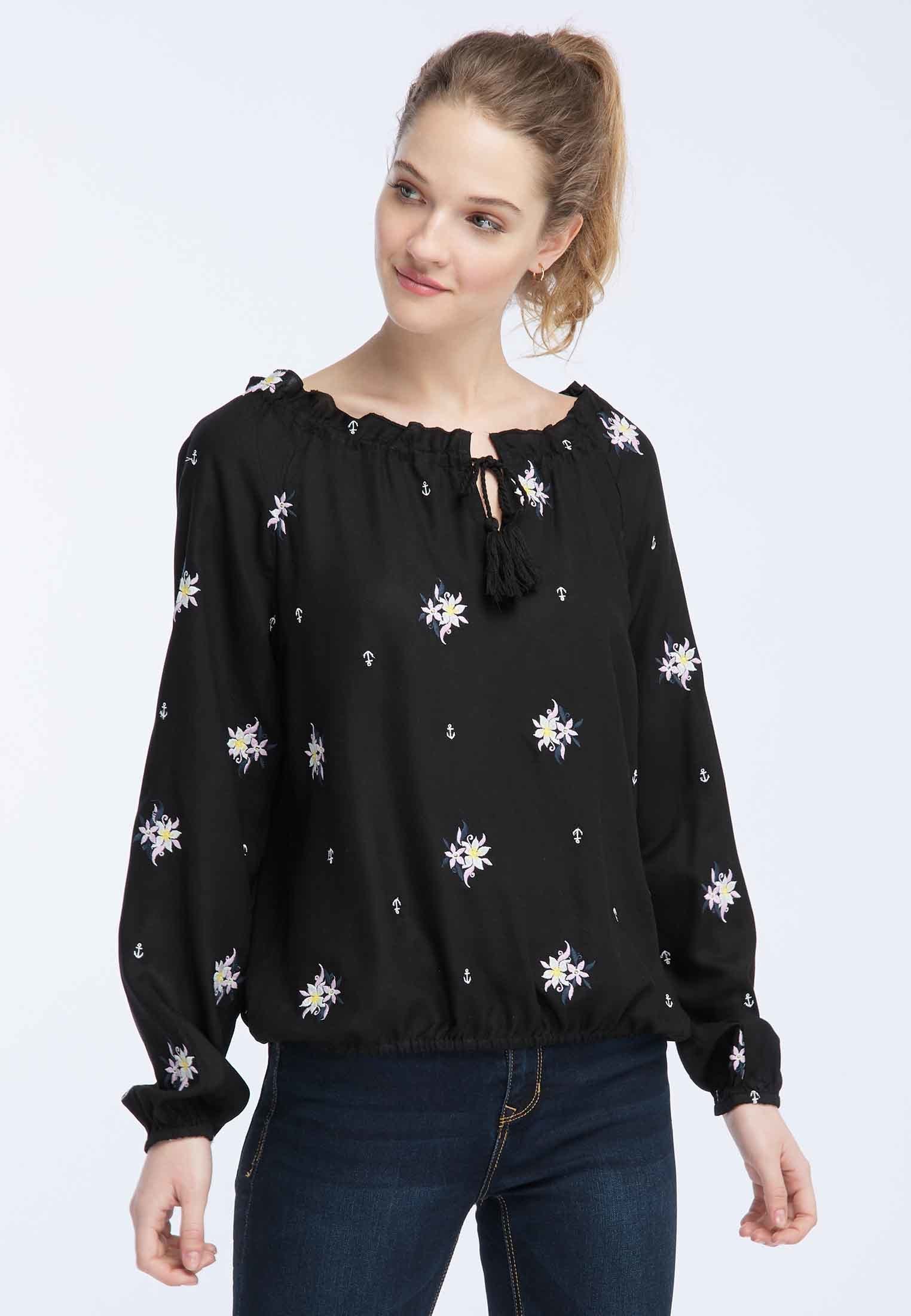 DreiMaster Vintage Bestickte Damenbluse