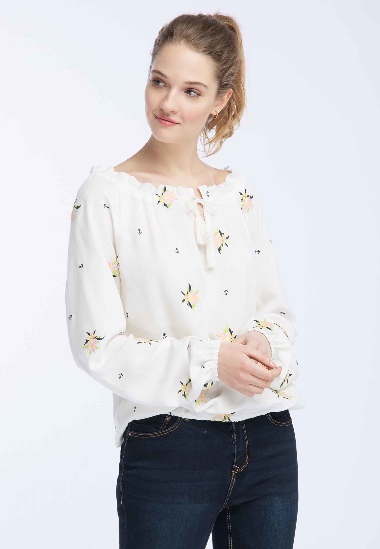 DreiMaster Vintage Bestickte Damenbluse