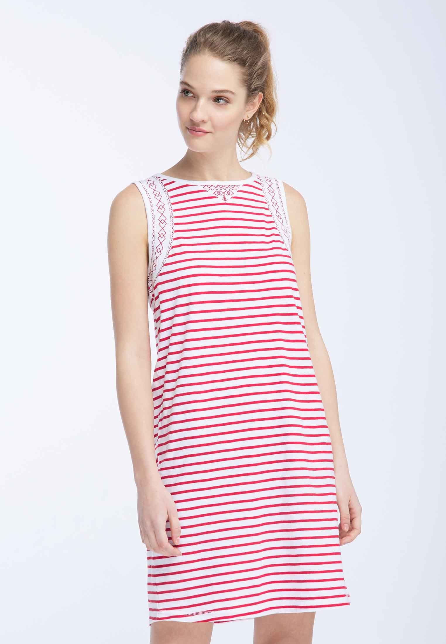 DreiMaster Maritim Women's Besticktes Damen Sommerkleid