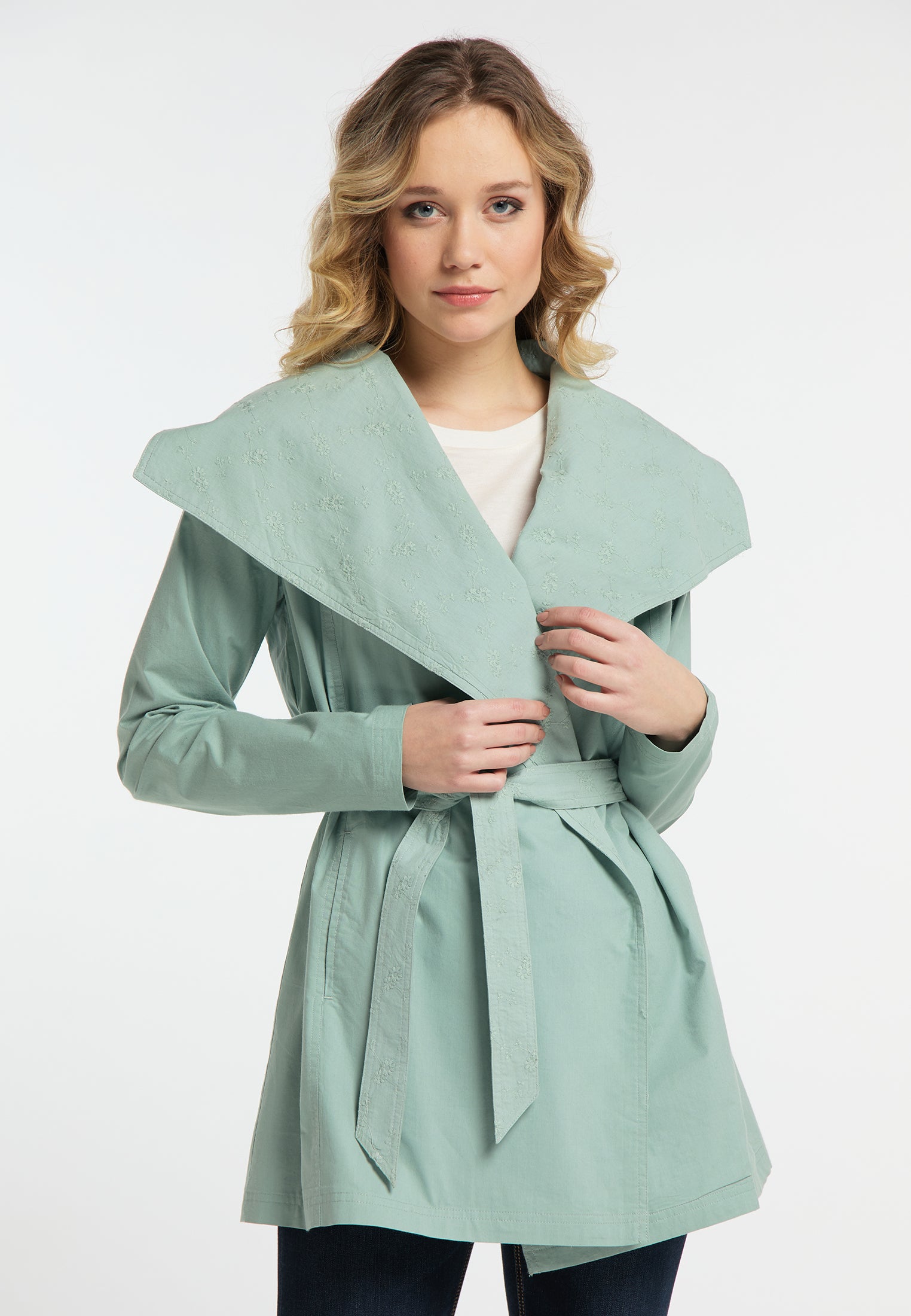 DreiMaster Vintage Damen-Kurzmantel aus Baumwolle
