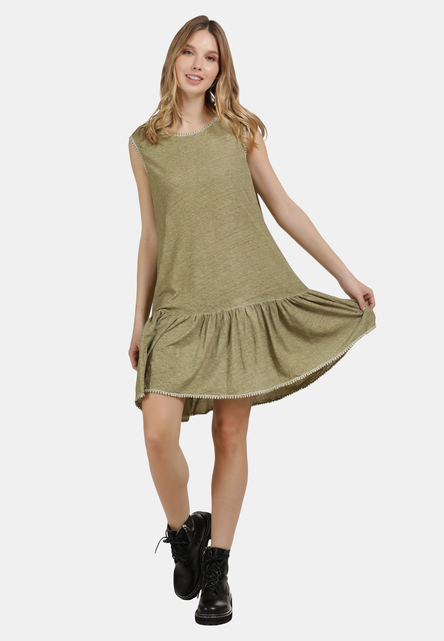 DreiMaster Vintage Women's Leinenkleid