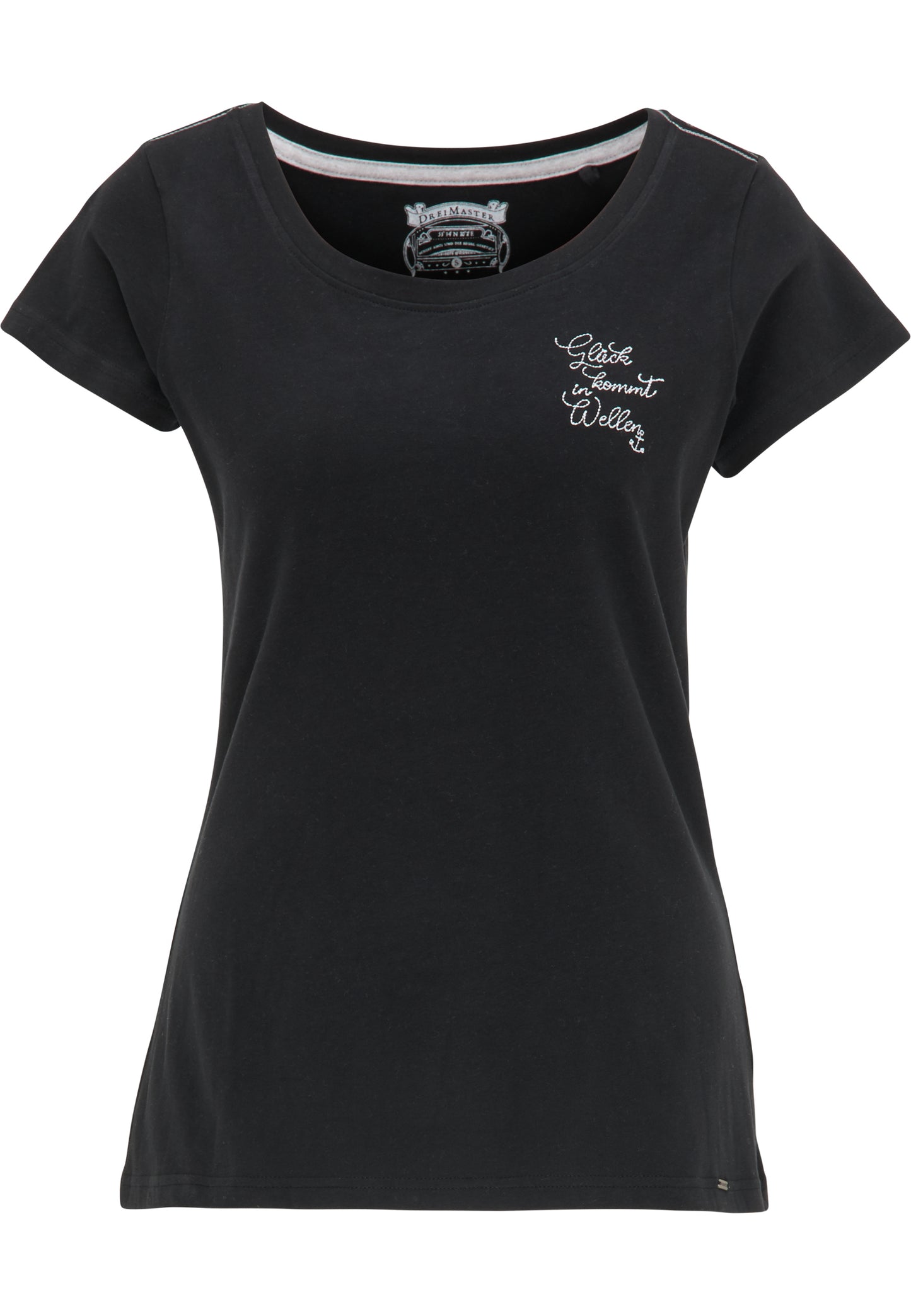 DreiMaster Vintage T-shirt damski z haftem