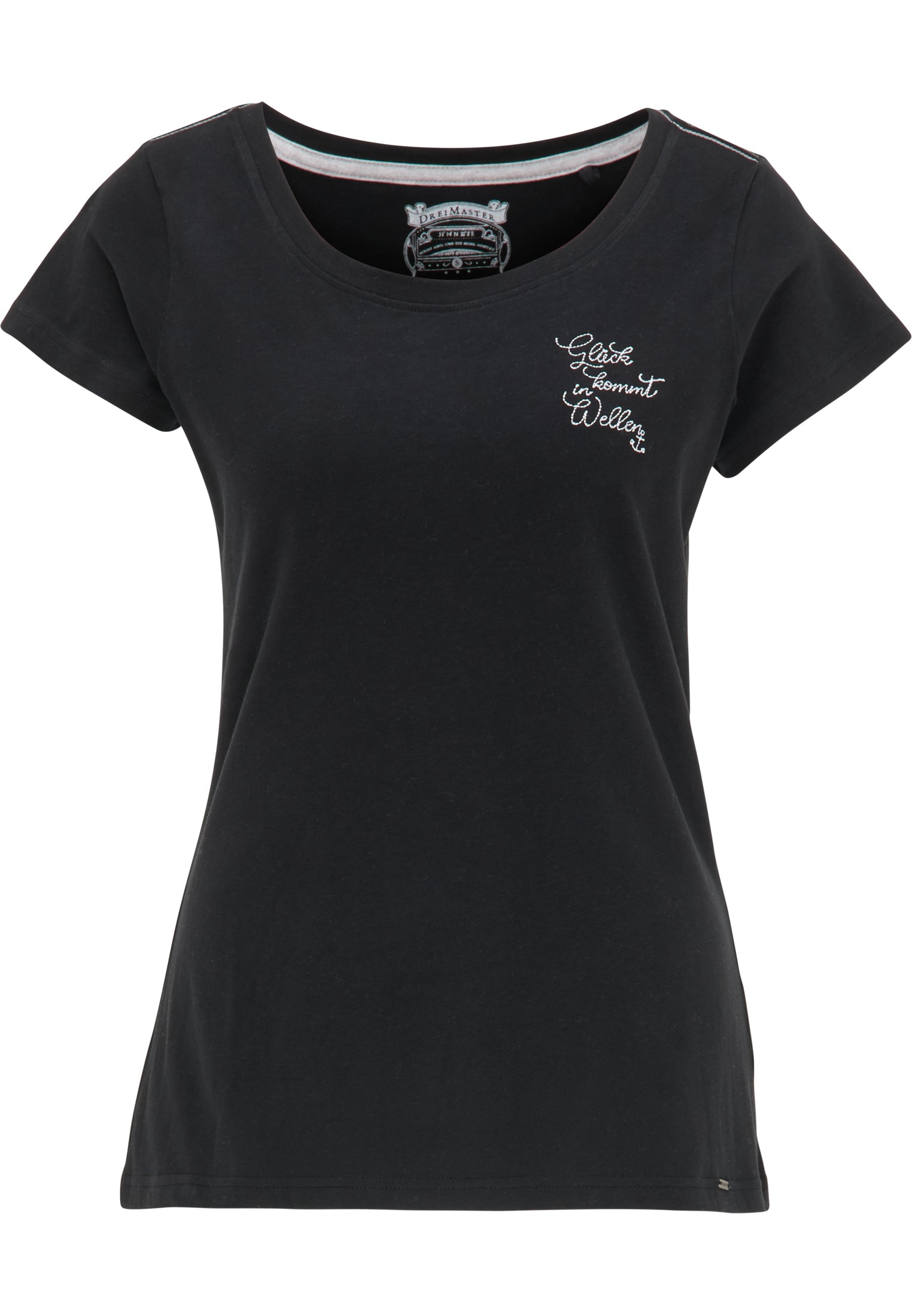 DreiMaster Vintage T-shirt damski z haftem