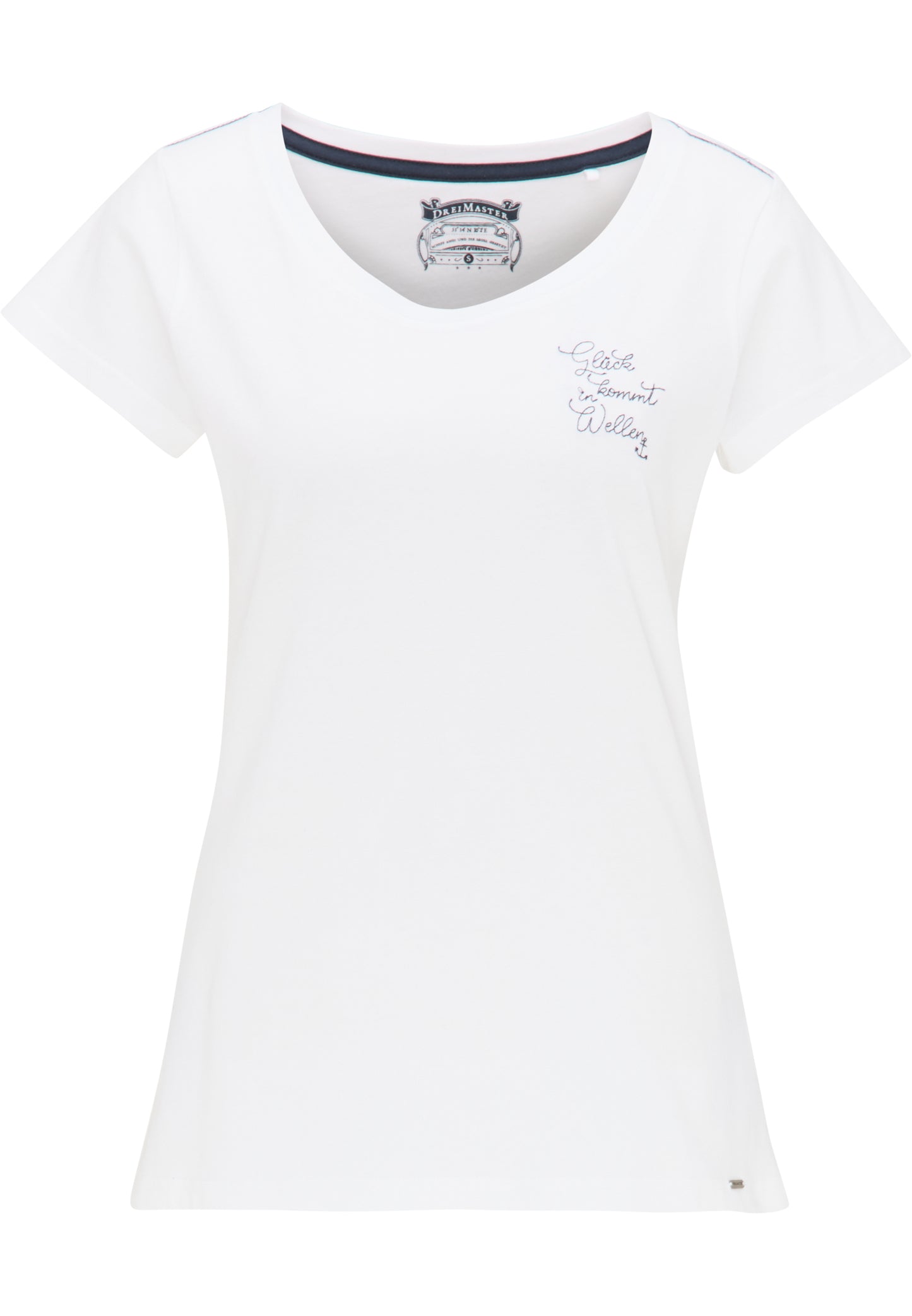 DreiMaster Vintage T-shirt damski z haftem