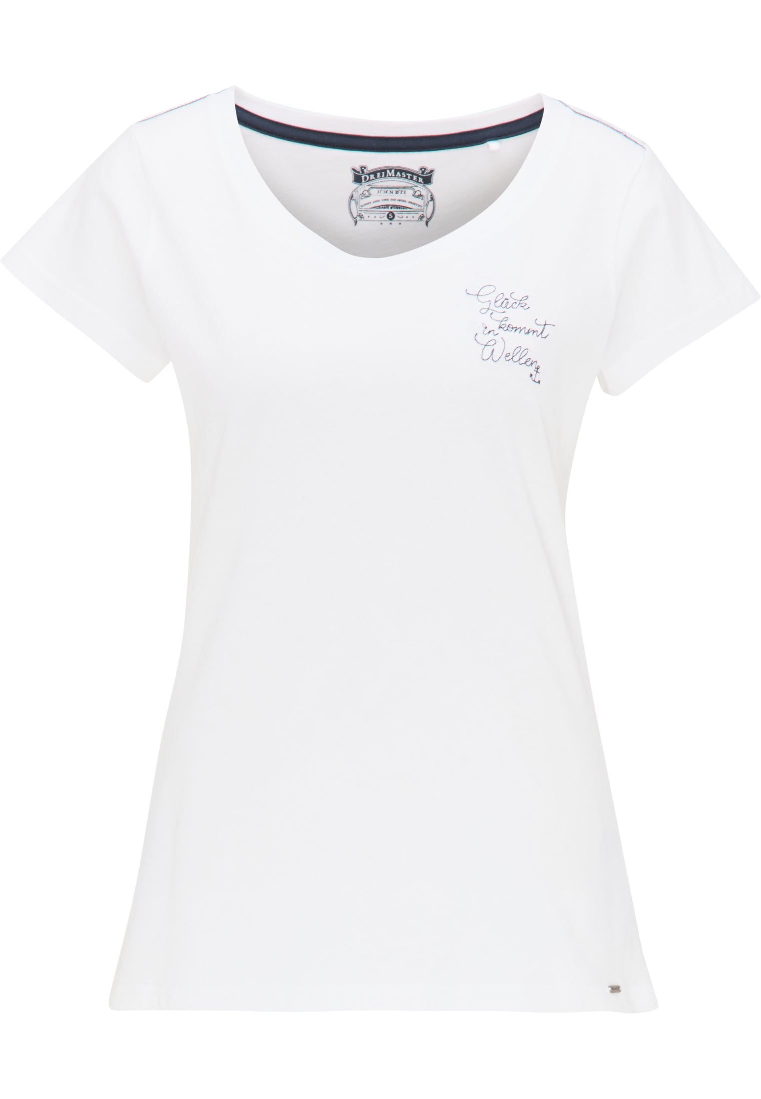 DreiMaster Vintage T-shirt damski z haftem