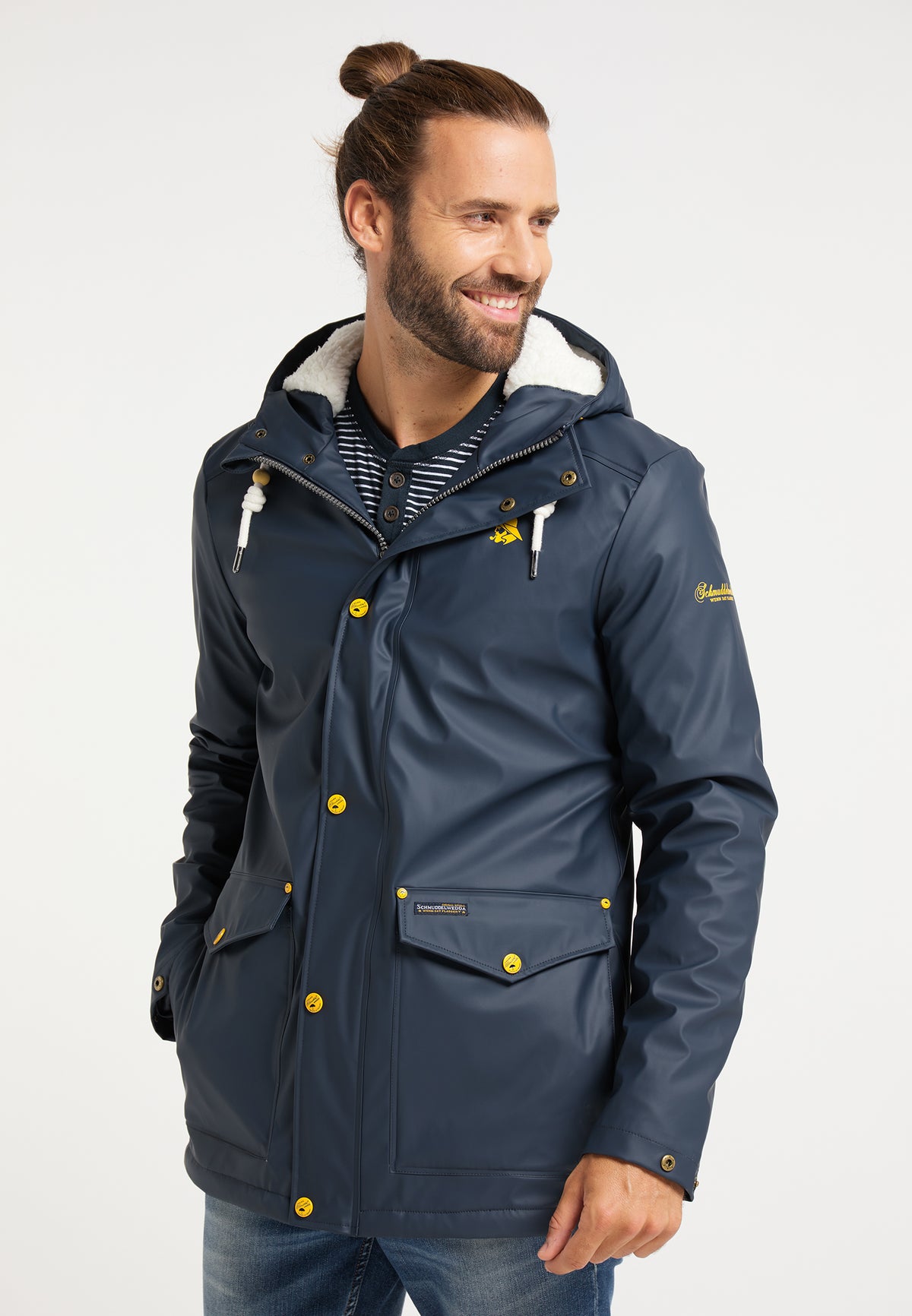 Schmuddelwedda Men's Regenjacke mit Teddyfutter