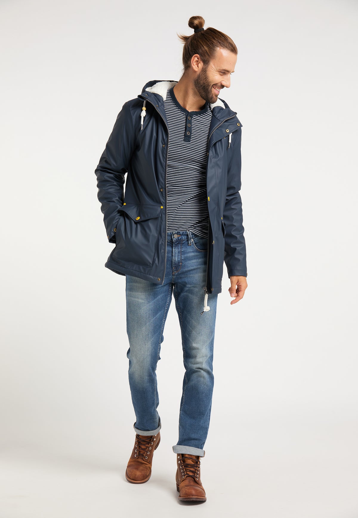 Schmuddelwedda Men's Regenjacke mit Teddyfutter