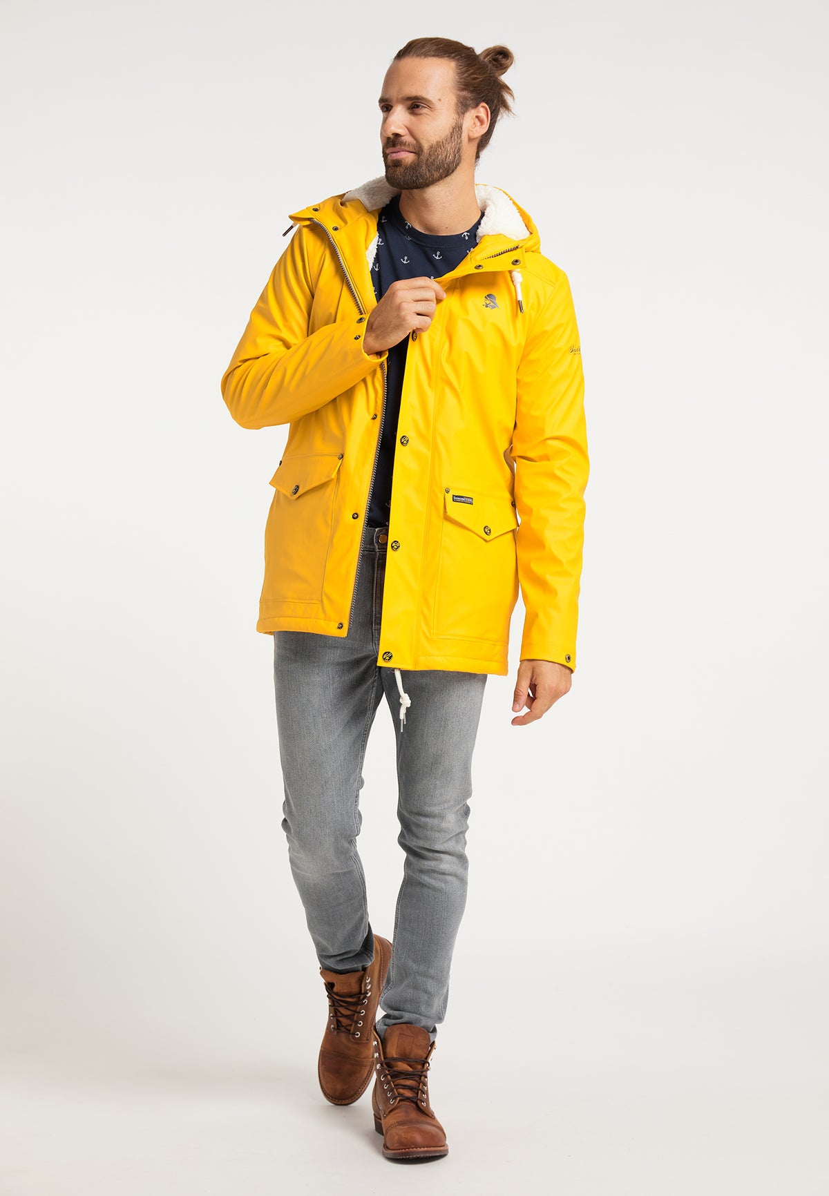 Schmuddelwedda Men's Regenjacke mit Teddyfutter