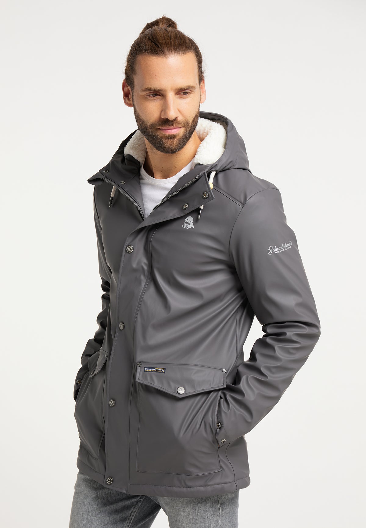 Schmuddelwedda Men's Regenjacke mit Teddyfutter