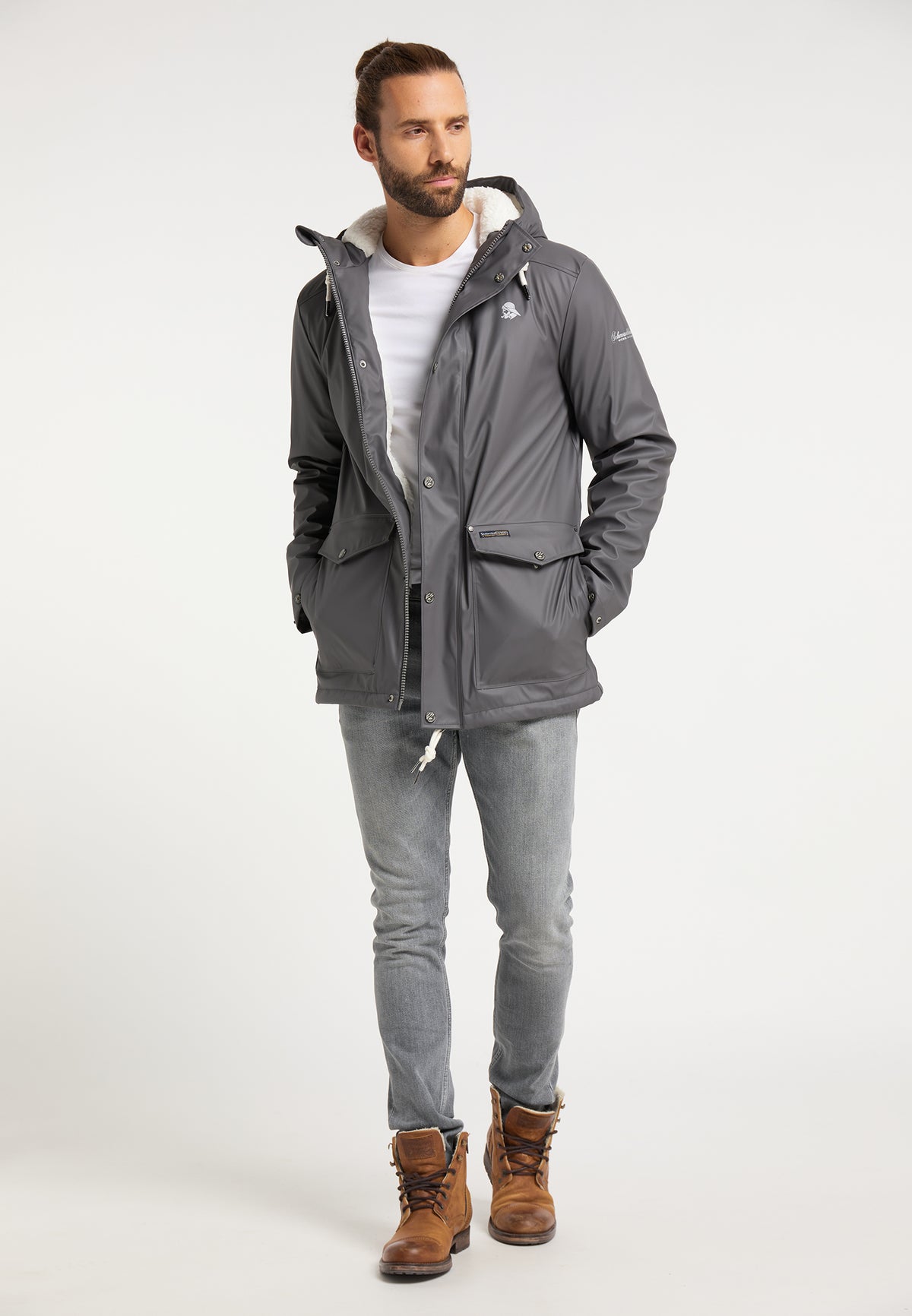 Schmuddelwedda Men's Regenjacke mit Teddyfutter