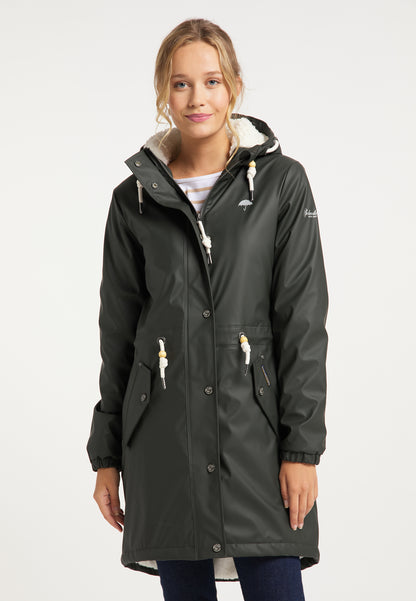 Schmuddelwedda Women's Regenmantel mit Teddyfutter
