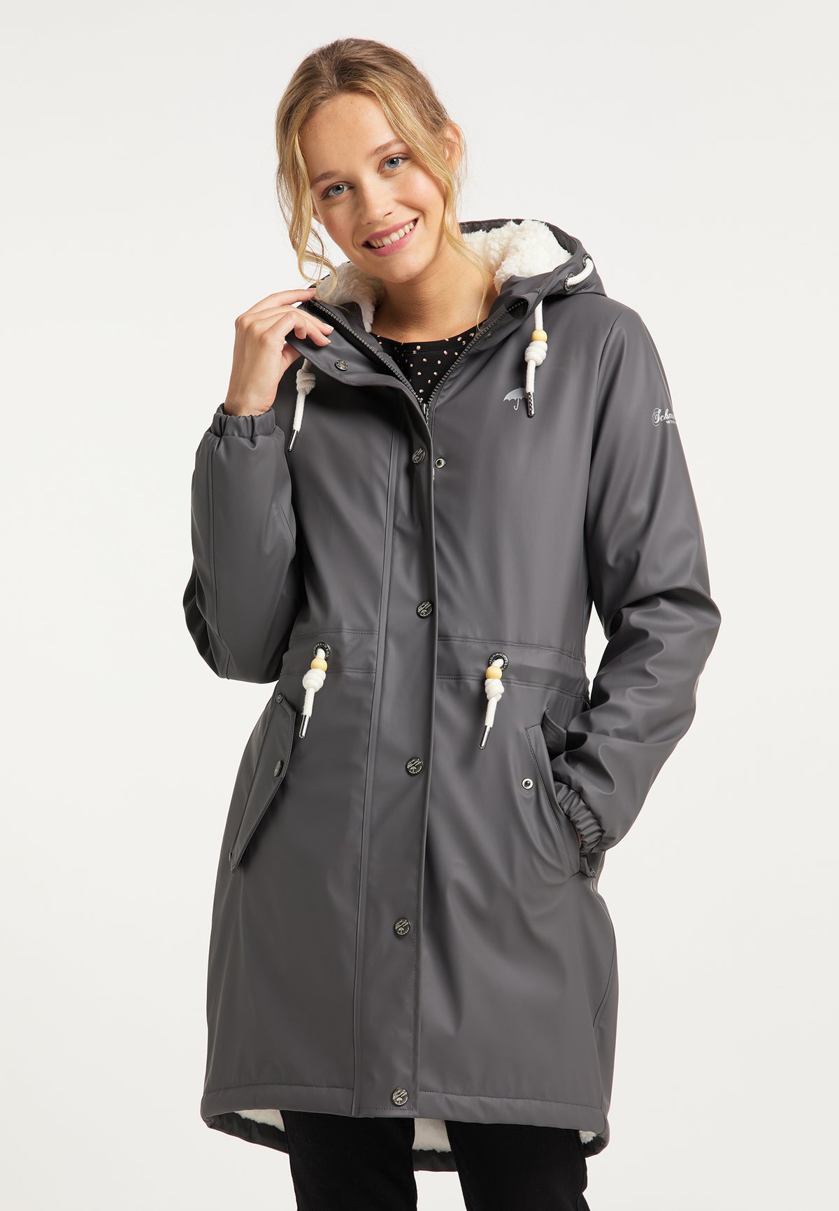 Schmuddelwedda Women's Regenmantel mit Teddyfutter