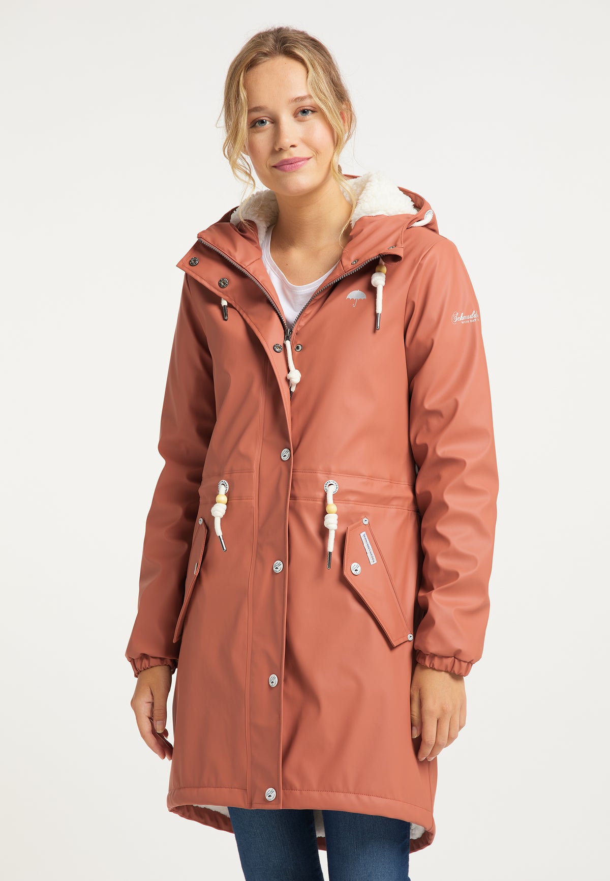 Schmuddelwedda Women's Regenmantel mit Teddyfutter