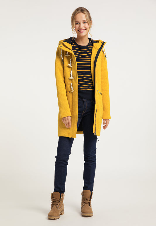 Schmuddelwedda Damen-Strickfleece-Dufflecoat