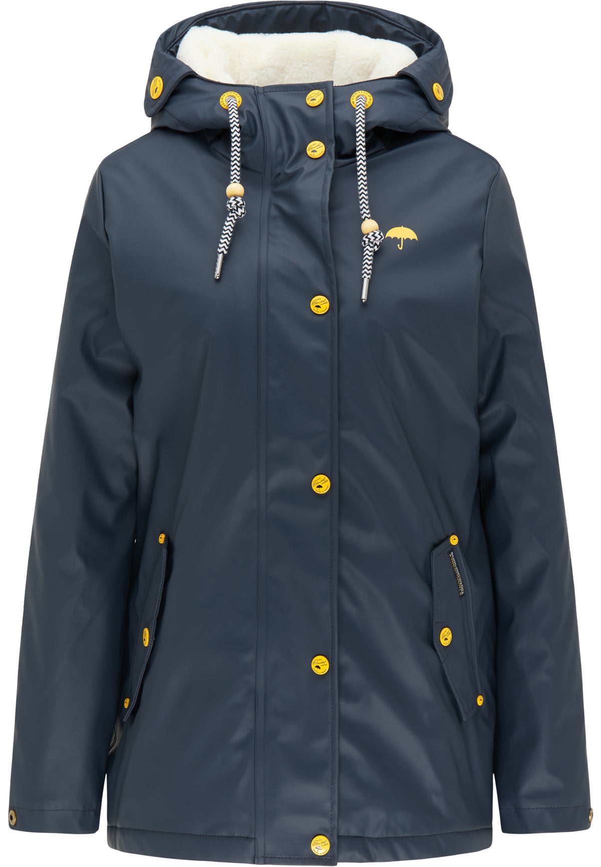 Schmuddelwedda Damen-Regenjacke mit Teddyfutter