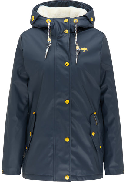 Schmuddelwedda Damen-Regenjacke mit Teddyfutter