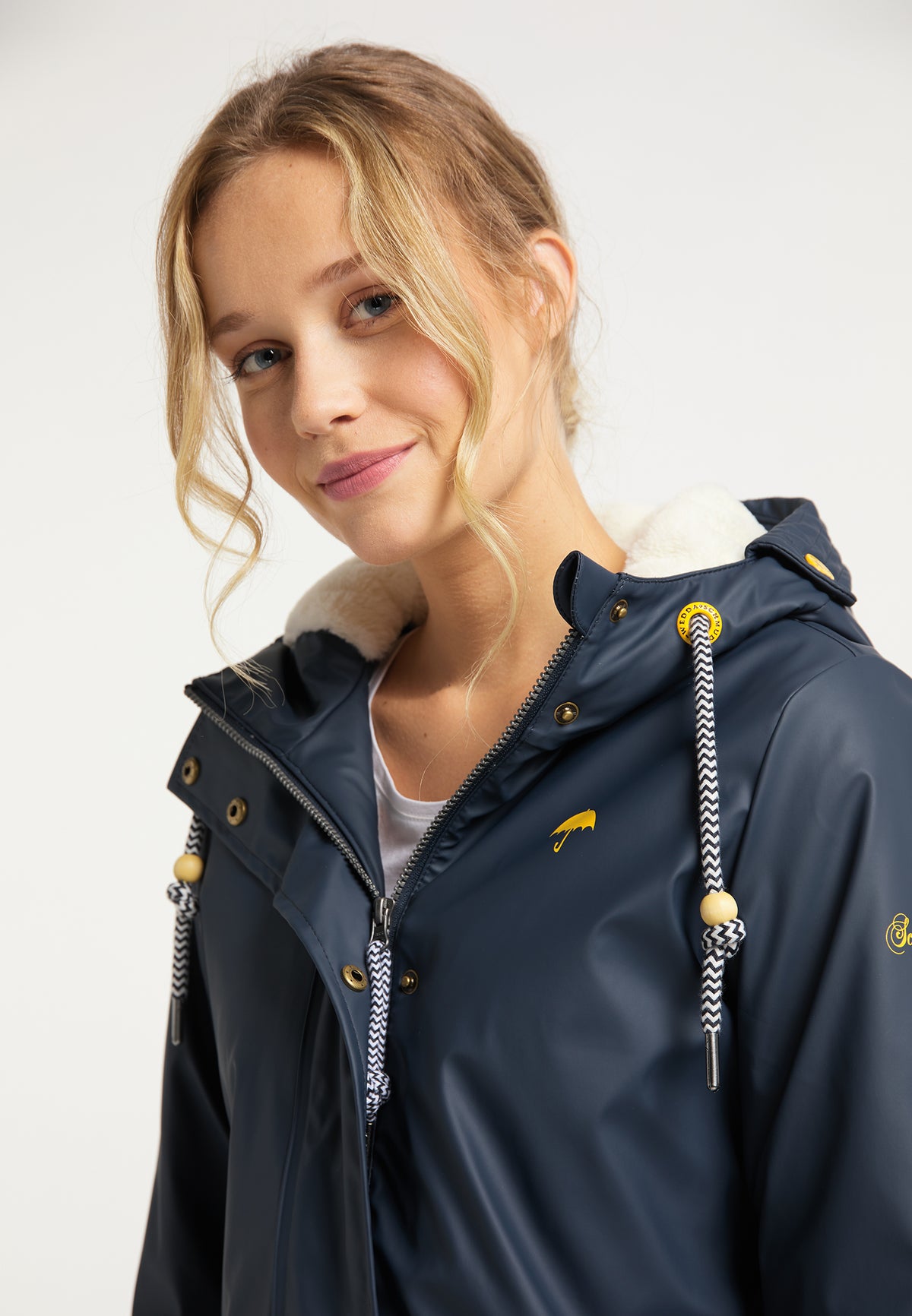 Schmuddelwedda Damen-Regenjacke mit Teddyfutter