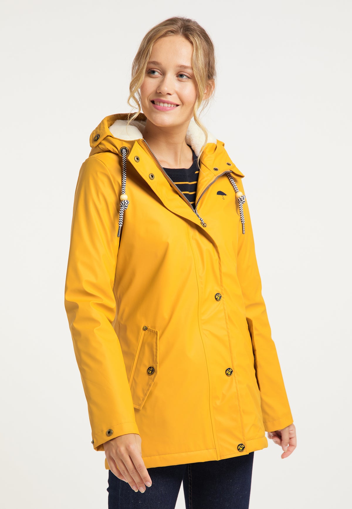 Schmuddelwedda Damen-Regenjacke mit Teddyfutter