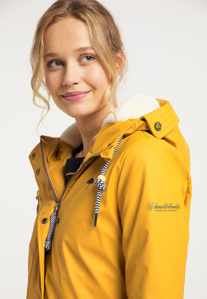 Schmuddelwedda Damen-Regenjacke mit Teddyfutter