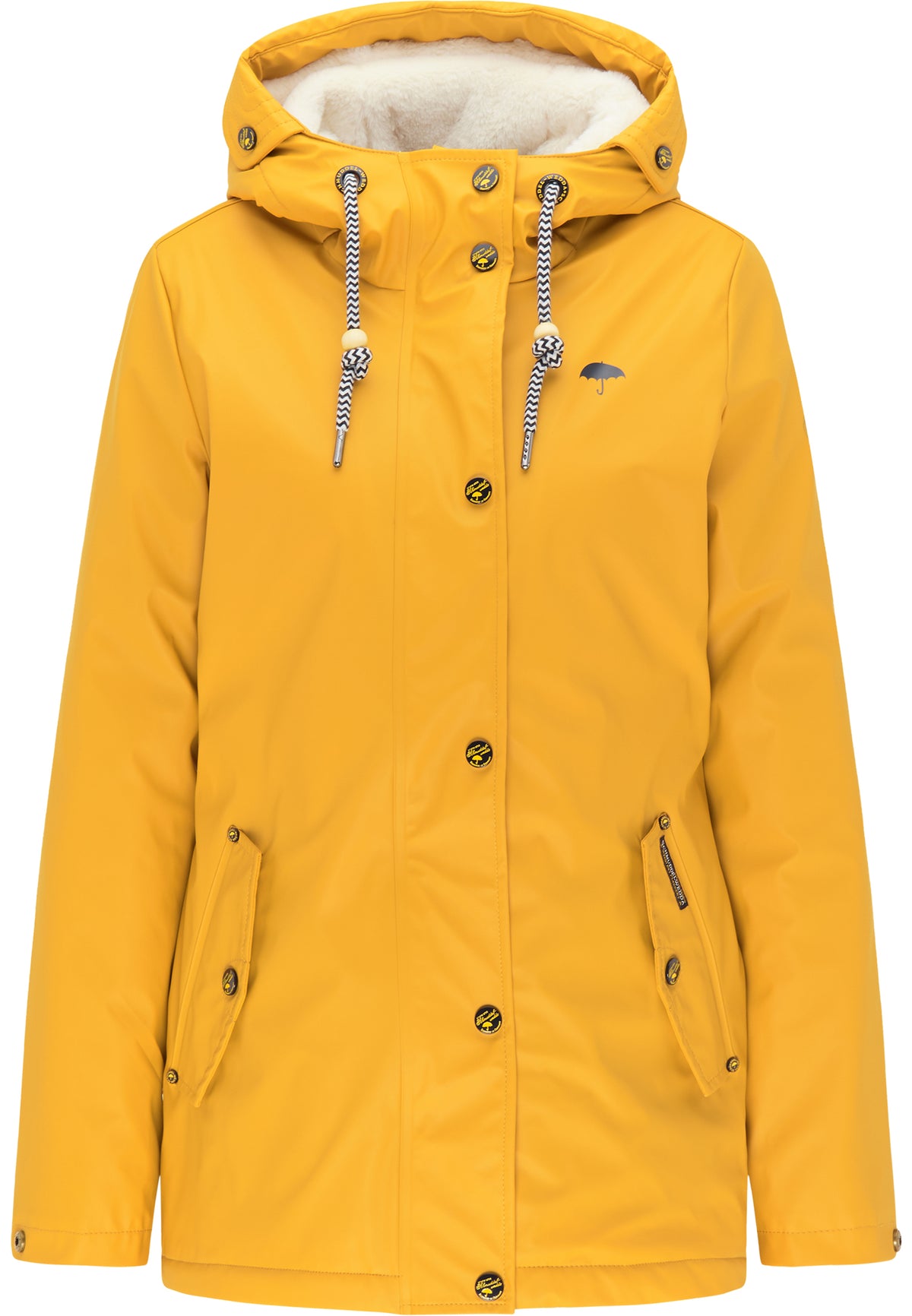 Schmuddelwedda Damen-Regenjacke mit Teddyfutter