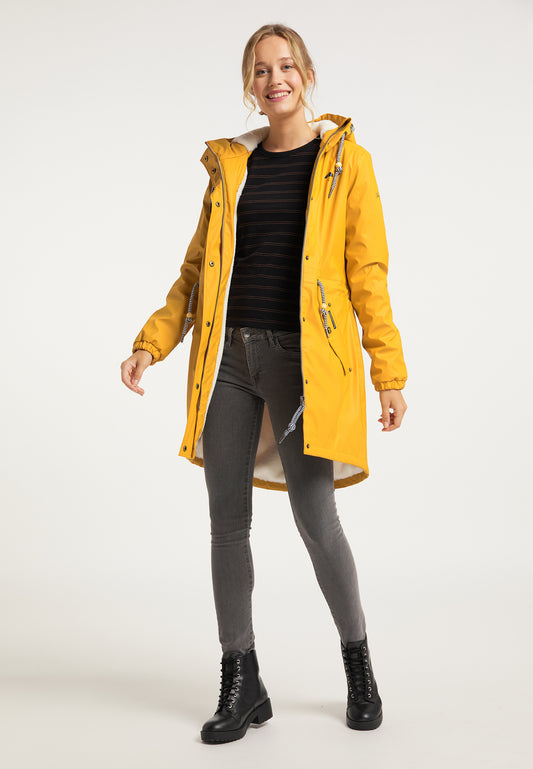 Schmuddelwedda Damen-Regenmantel mit Teddyfutter
