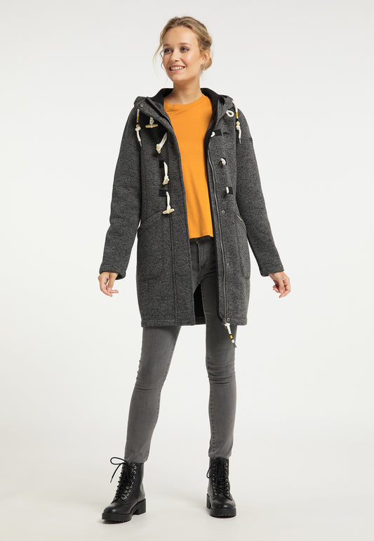 Schmuddelwedda Damen-Strickfleece-Dufflecoat