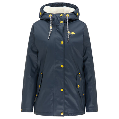 Schmuddelwedda Damen-Regenjacke mit Teddyfutter