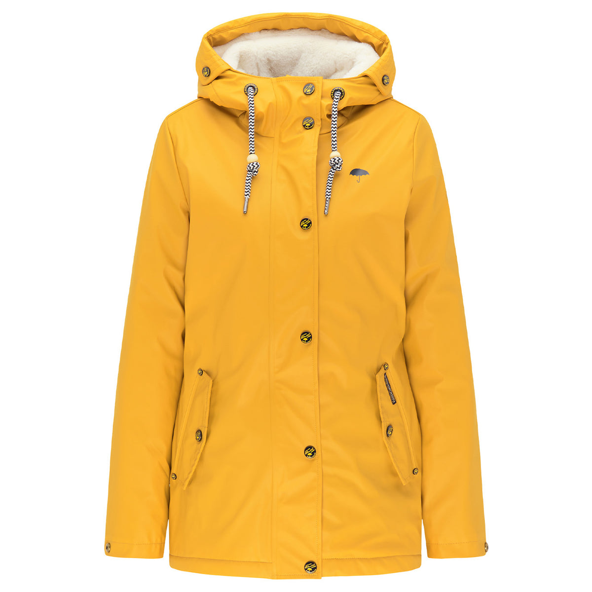 Schmuddelwedda Damen-Regenjacke mit Teddyfutter