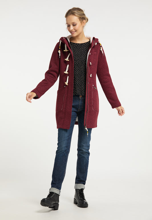 Schmuddelwedda Damen-Strickfleece-Dufflecoat